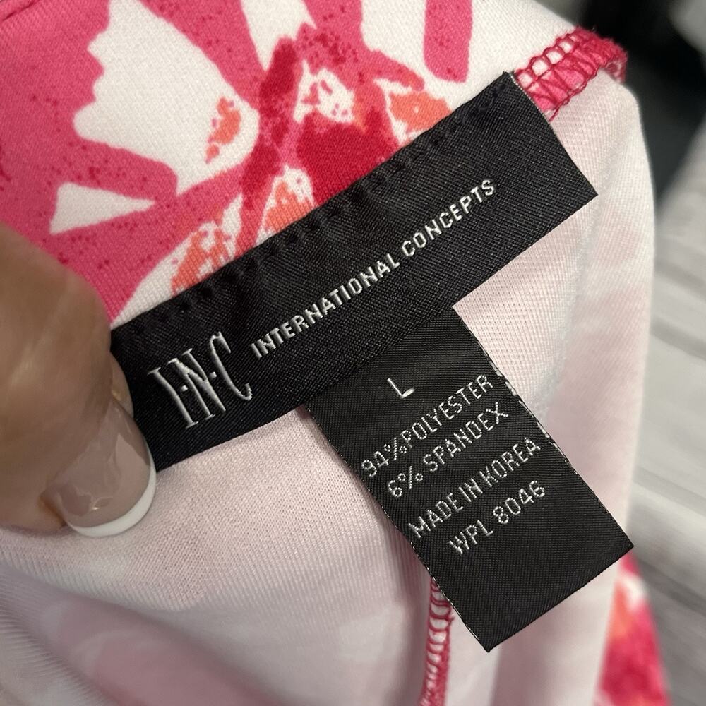 INC International Concepts Pink and White Printed Midi Pencil Skirt - Picture 7 of 7